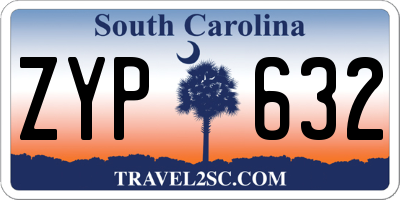 SC license plate ZYP632