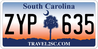 SC license plate ZYP635