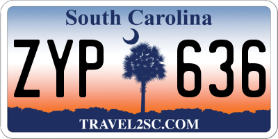 SC license plate ZYP636