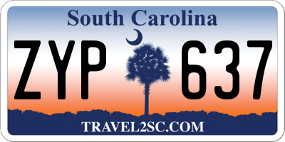 SC license plate ZYP637