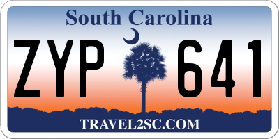 SC license plate ZYP641