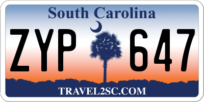 SC license plate ZYP647
