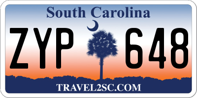 SC license plate ZYP648