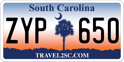 SC license plate ZYP650