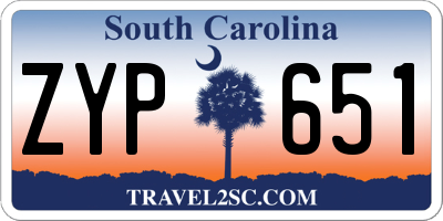 SC license plate ZYP651