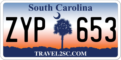 SC license plate ZYP653