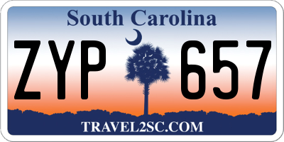 SC license plate ZYP657