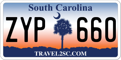 SC license plate ZYP660