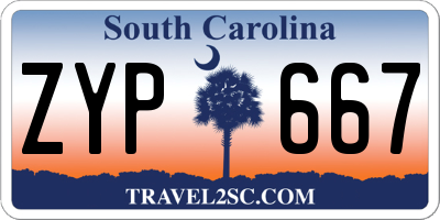 SC license plate ZYP667