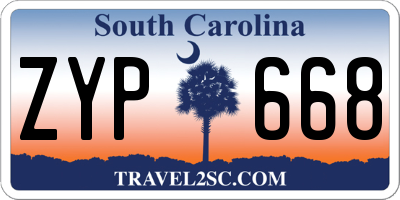 SC license plate ZYP668