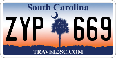 SC license plate ZYP669