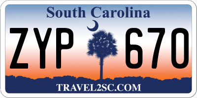 SC license plate ZYP670