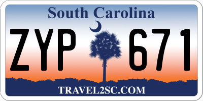 SC license plate ZYP671