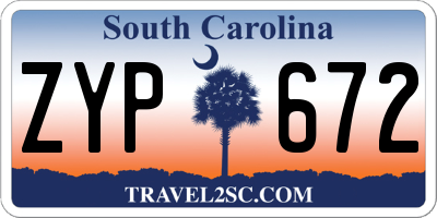 SC license plate ZYP672