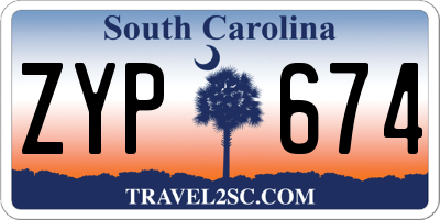 SC license plate ZYP674