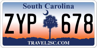 SC license plate ZYP678