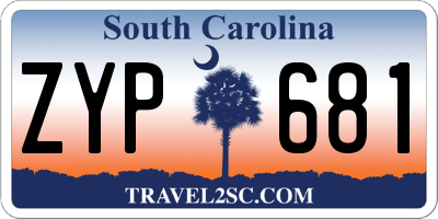 SC license plate ZYP681