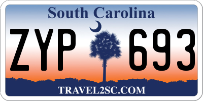 SC license plate ZYP693