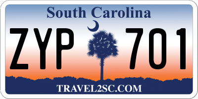 SC license plate ZYP701