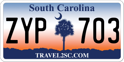 SC license plate ZYP703