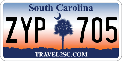 SC license plate ZYP705