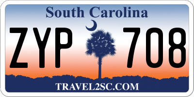 SC license plate ZYP708