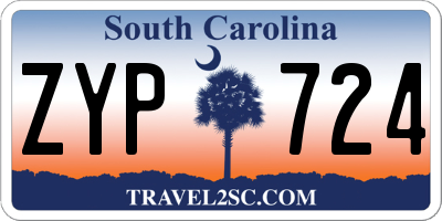 SC license plate ZYP724