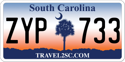 SC license plate ZYP733