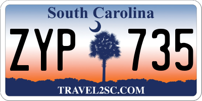 SC license plate ZYP735