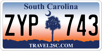 SC license plate ZYP743