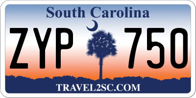 SC license plate ZYP750