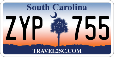 SC license plate ZYP755