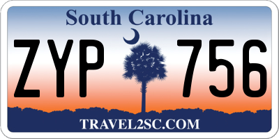 SC license plate ZYP756