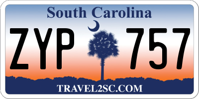 SC license plate ZYP757
