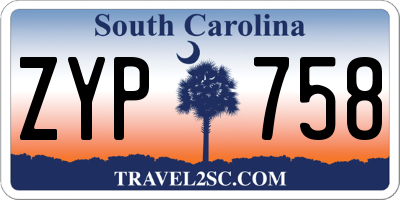 SC license plate ZYP758