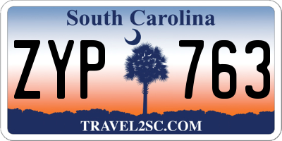 SC license plate ZYP763