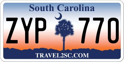 SC license plate ZYP770