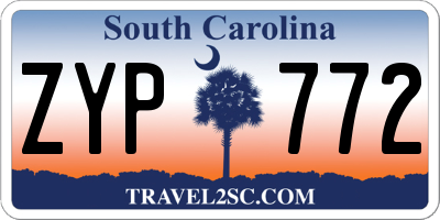 SC license plate ZYP772