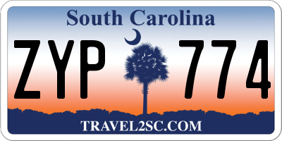 SC license plate ZYP774