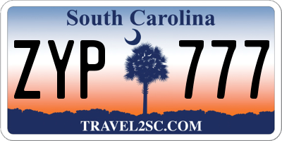 SC license plate ZYP777