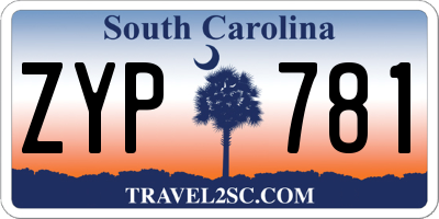 SC license plate ZYP781