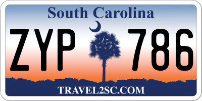 SC license plate ZYP786