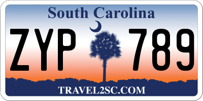 SC license plate ZYP789