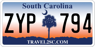 SC license plate ZYP794