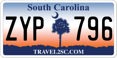 SC license plate ZYP796