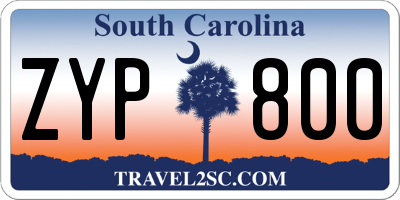 SC license plate ZYP800