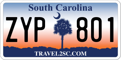 SC license plate ZYP801