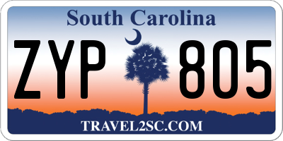 SC license plate ZYP805