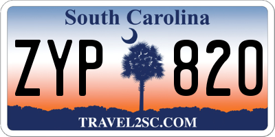 SC license plate ZYP820
