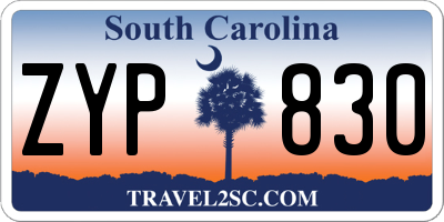 SC license plate ZYP830